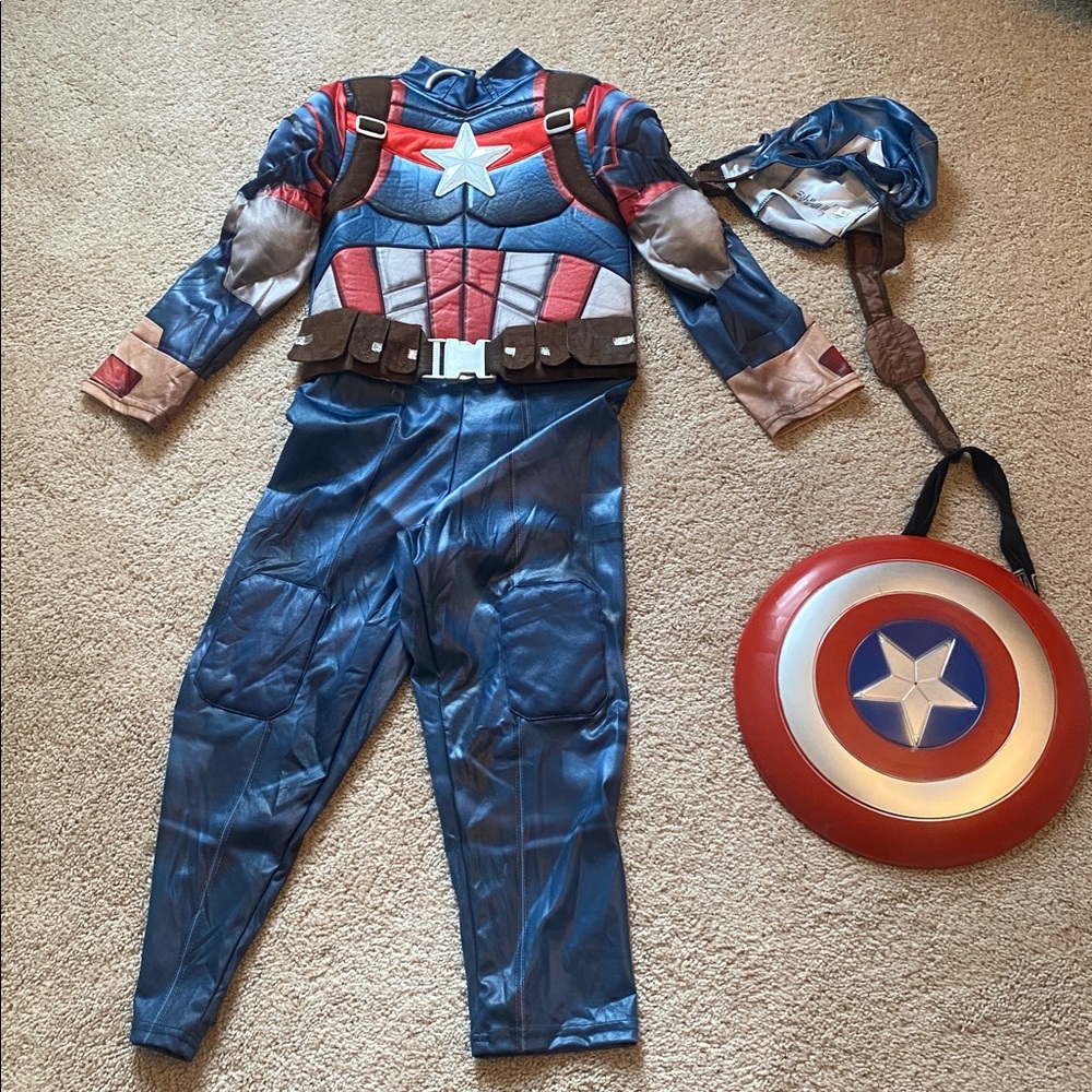 Marvel Captain America Kids Costume - Blue, Red, White